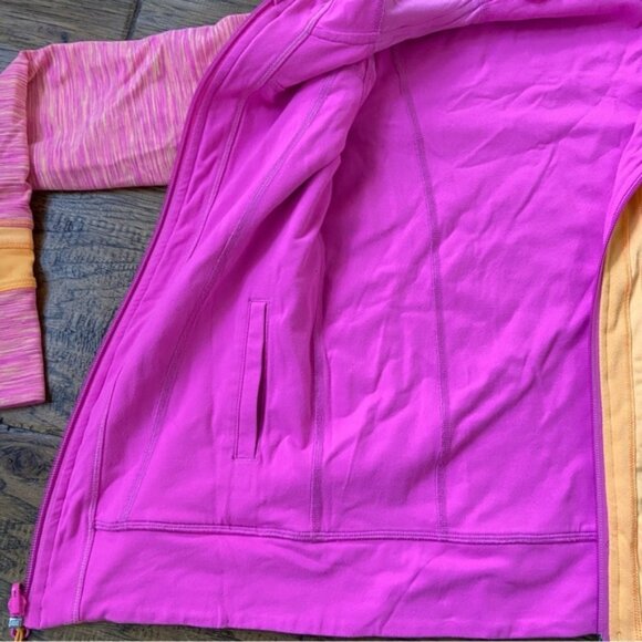 Girls Ivivva pink and Orange perfect your practice reversible jacket size 10 - Picture 3 of 7